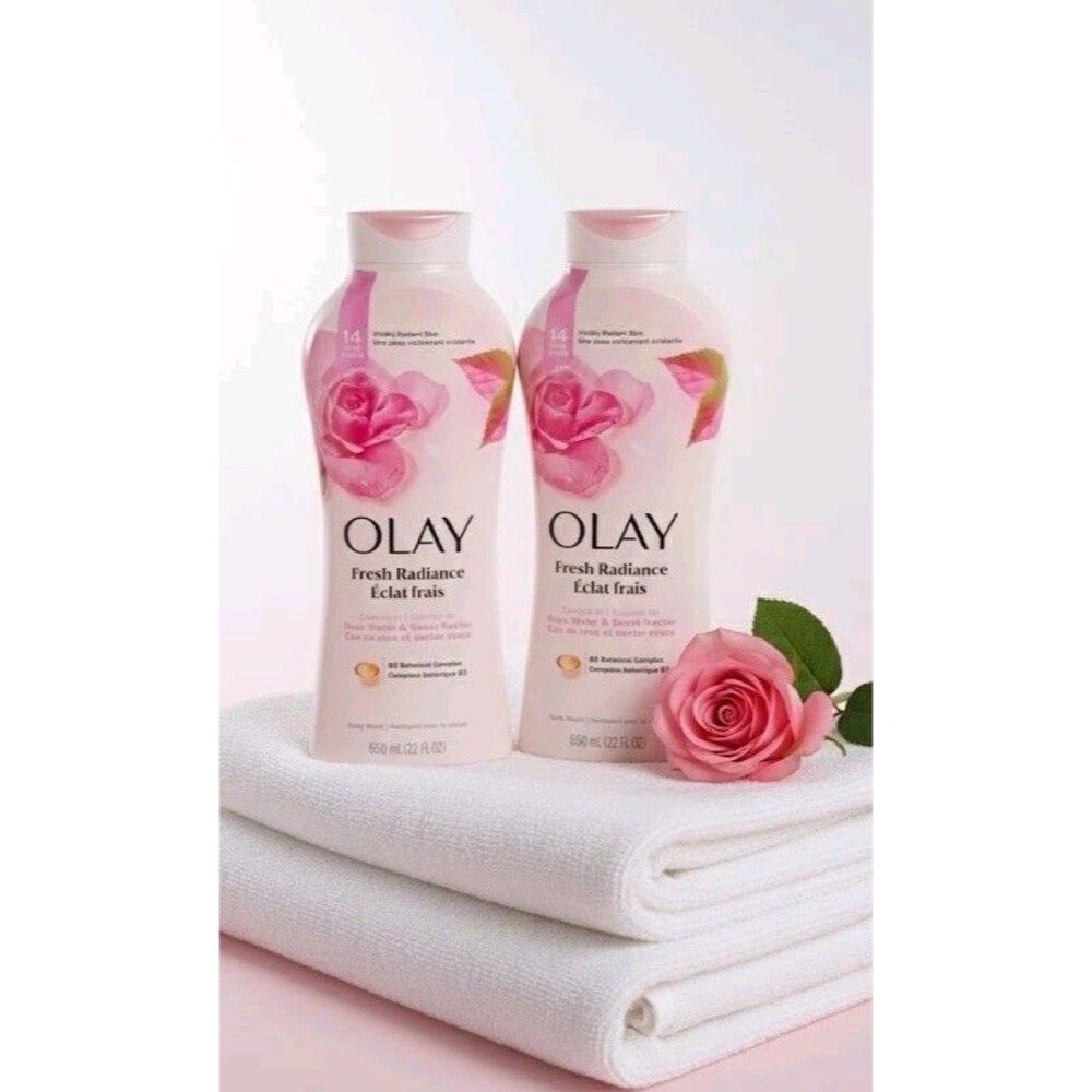 Olay Fresh Radiance‎ Body Wash Rose Water & Sweet Nectar 22 oz – Pack of 2 – New